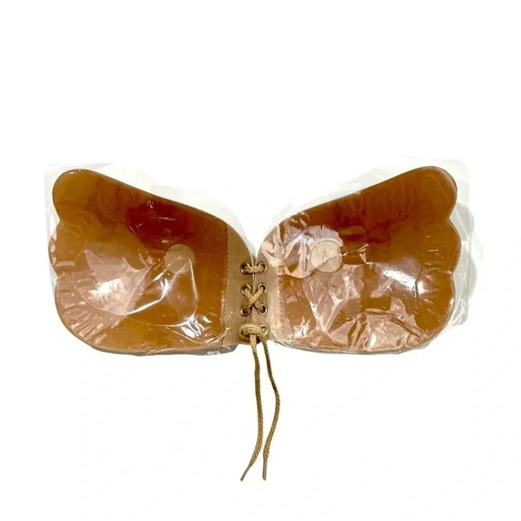 NEW Magic Self Adhesive Nude Silicone Gel Drawstring Push Up Bra - Picture 4 of 4